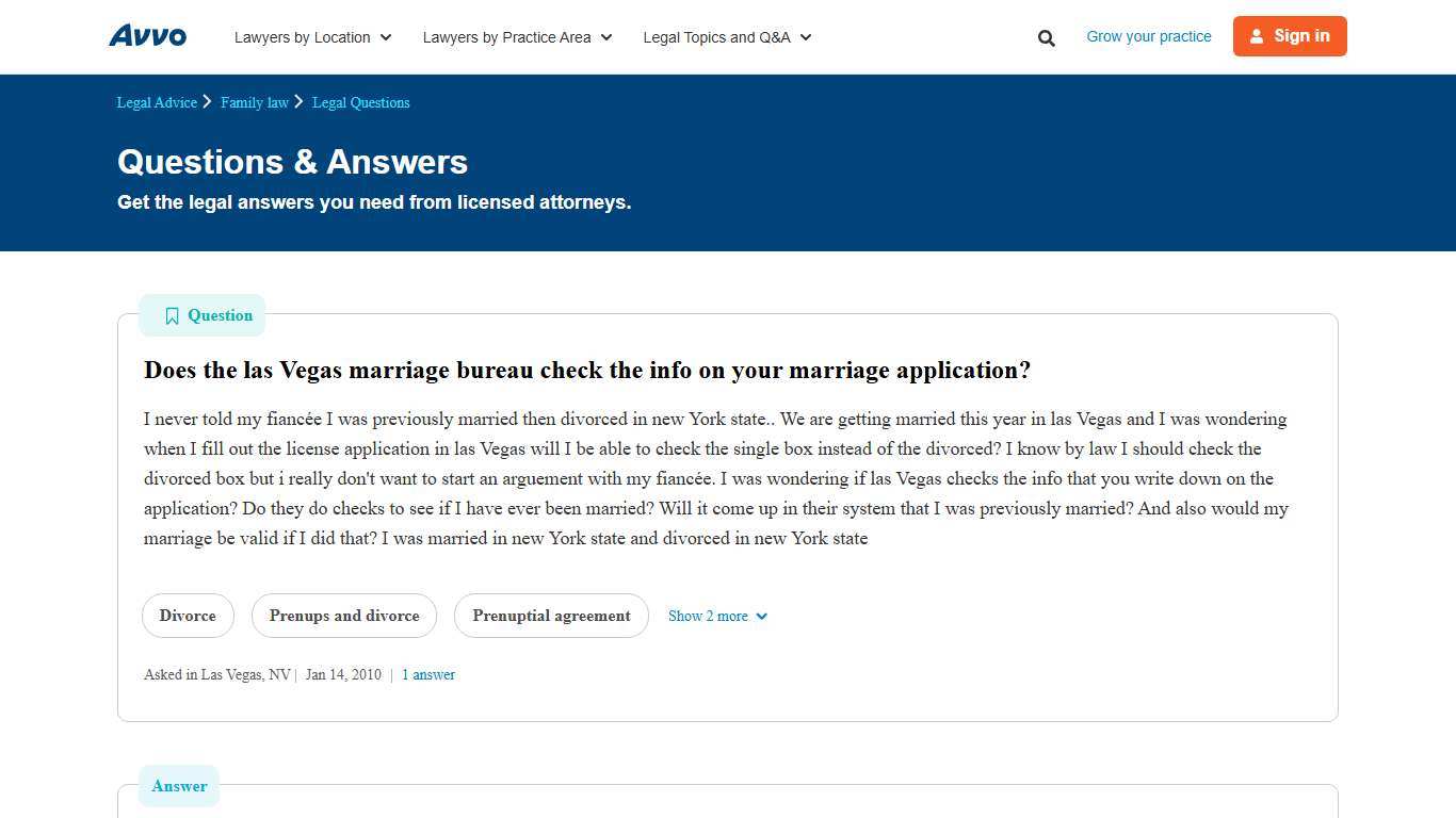 Does the las Vegas marriage bureau check the info on your marriage application? - Legal Answers